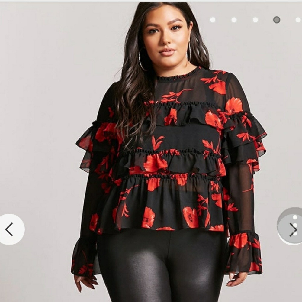 Forever21 Floral print chiffon top